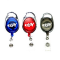 Oval Shape Retractable Badge Holder with Carabiner Clip